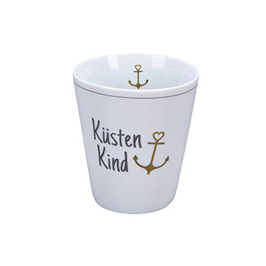Krasilnikoff - Happy Mug - Becher, Tasse - Küstenkind - Porzellan - H10 x Ø8,7 cm - Volumen: 330 ml im Sale